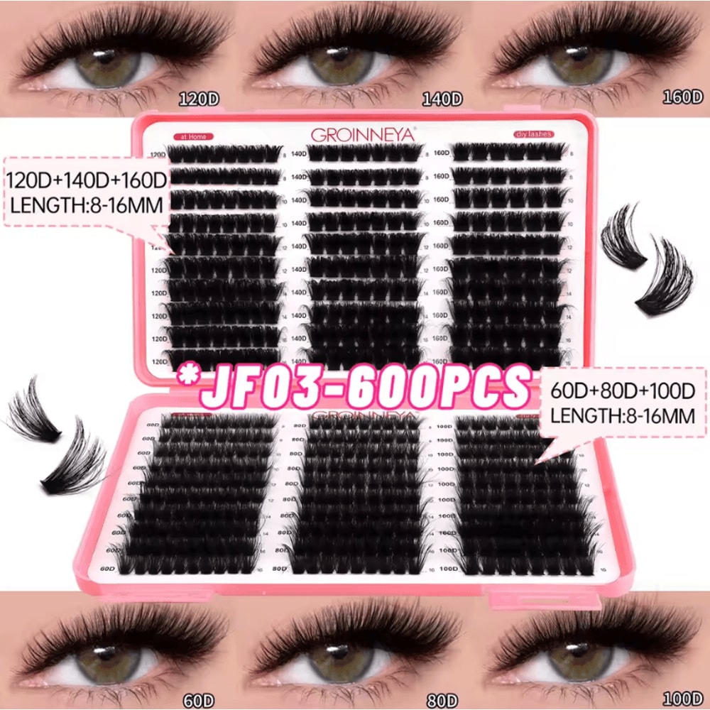 Cluster Lash Extensions Set Mixed Tray Of Fluffy Volume Individual Lashes For DIY Cat Eye Look 9