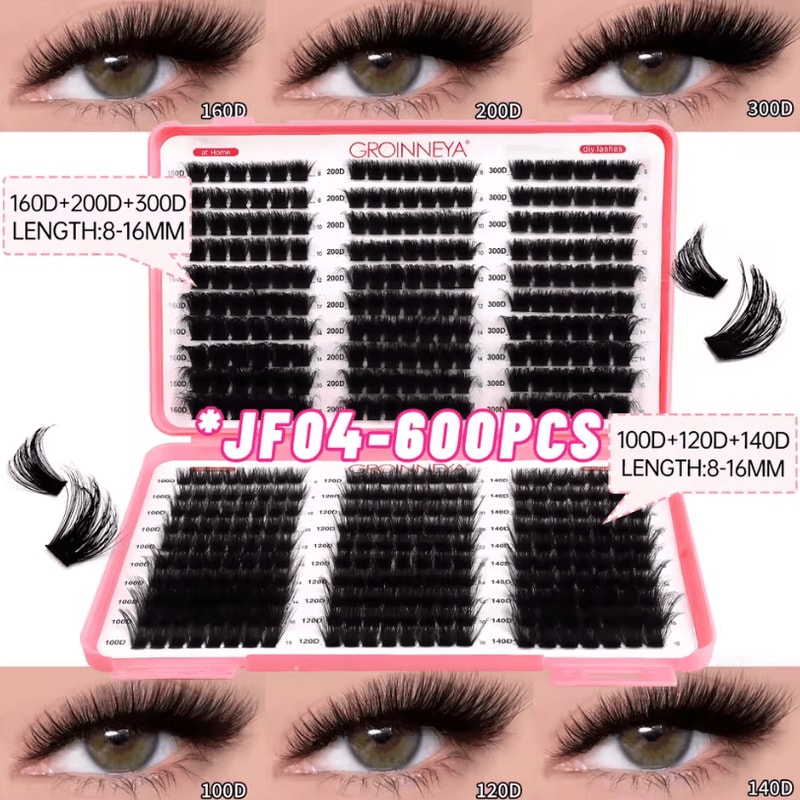 Cluster Lash Extensions Set Mixed Tray Of Fluffy Volume Individual Lashes For DIY Cat Eye Look 10