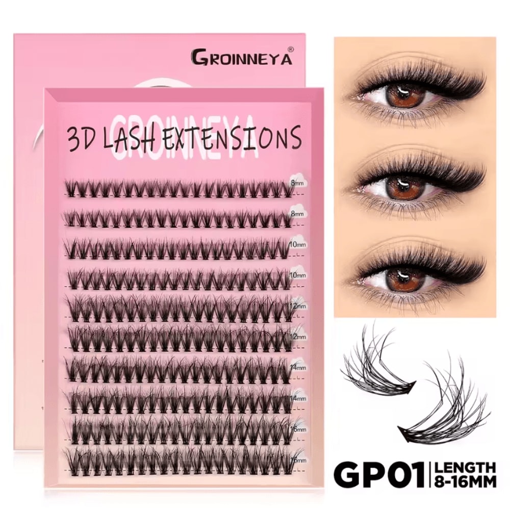 Cluster Lash Extensions Set Mixed Tray Of Fluffy Volume Individual Lashes For DIY Cat Eye Look 11