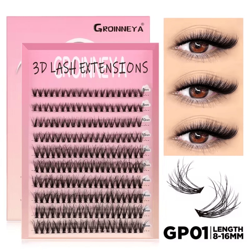 Cluster Lash Extensions Set Mixed Tray Of Fluffy Volume Individual Lashes For DIY Cat Eye Look 11