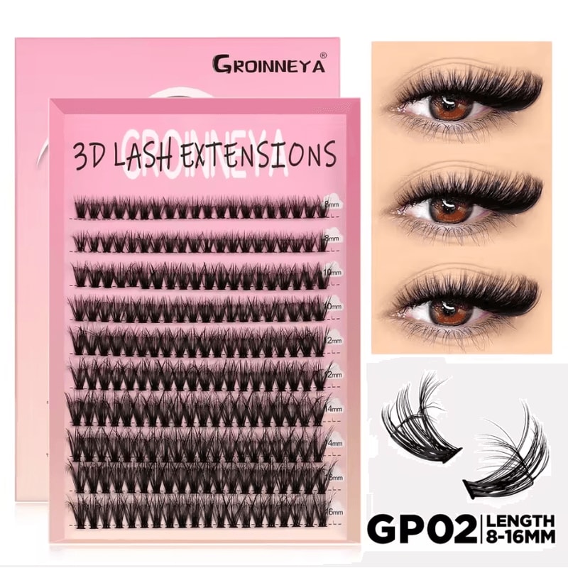 Cluster Lash Extensions Set Mixed Tray Of Fluffy Volume Individual Lashes For DIY Cat Eye Look 12