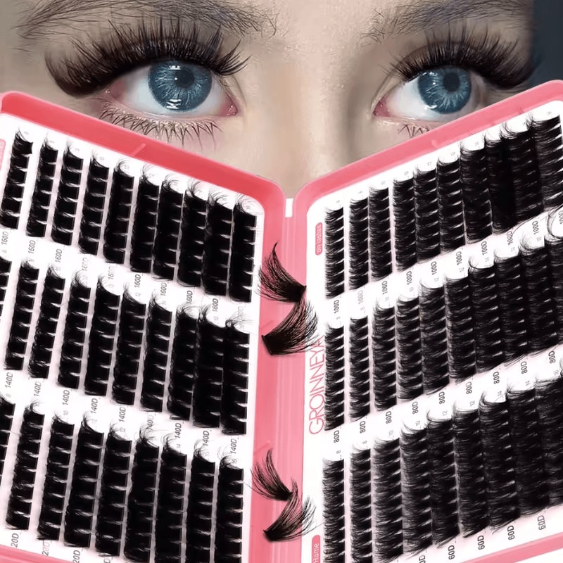 Cluster Lash Extensions Set Mixed Tray Of Fluffy Volume Individual Lashes For DIY Cat Eye Look 2