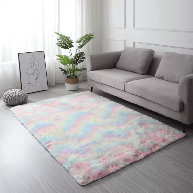 TieDye Plush Rug Soft NonSlip Floor Mat For Living Room Bedroom And Kids 9