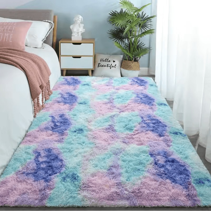 TieDye Plush Rug Soft NonSlip Floor Mat For Living Room Bedroom And Kids 21