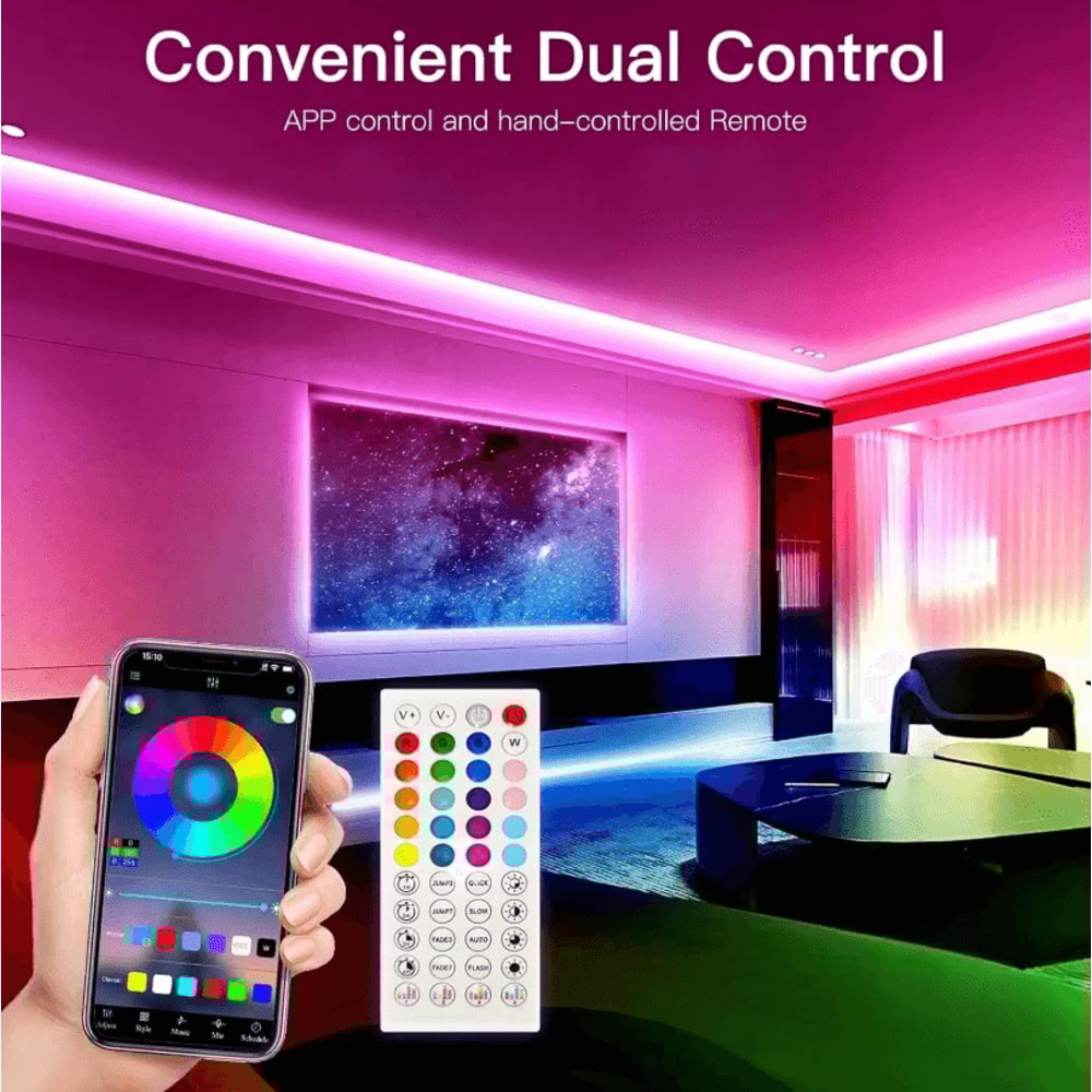 Bluetooth RGB LED Strip Lights 5050 LED Tape For Room TV PC Backlight 10m 15m 20m 30m Options 2