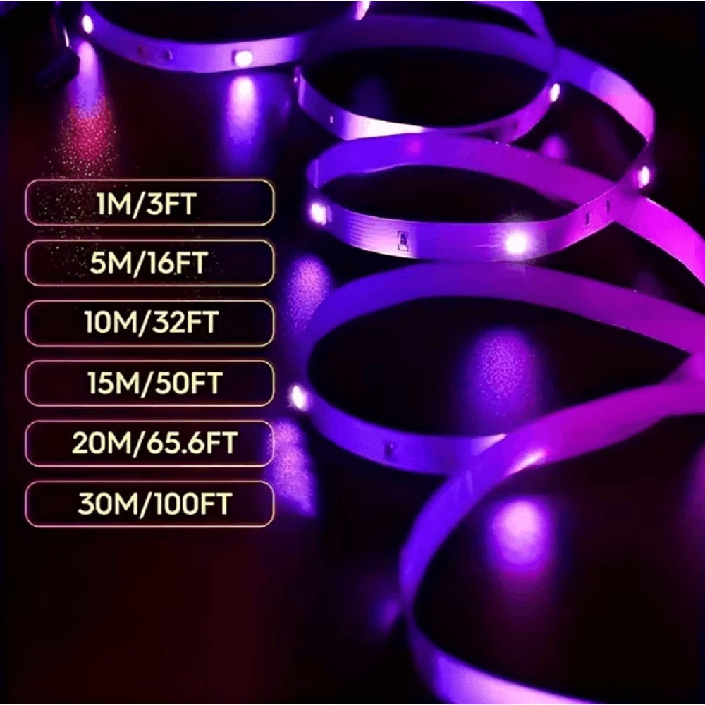 Bluetooth RGB LED Strip Lights 5050 LED Tape For Room TV PC Backlight 10m 15m 20m 30m Options 5