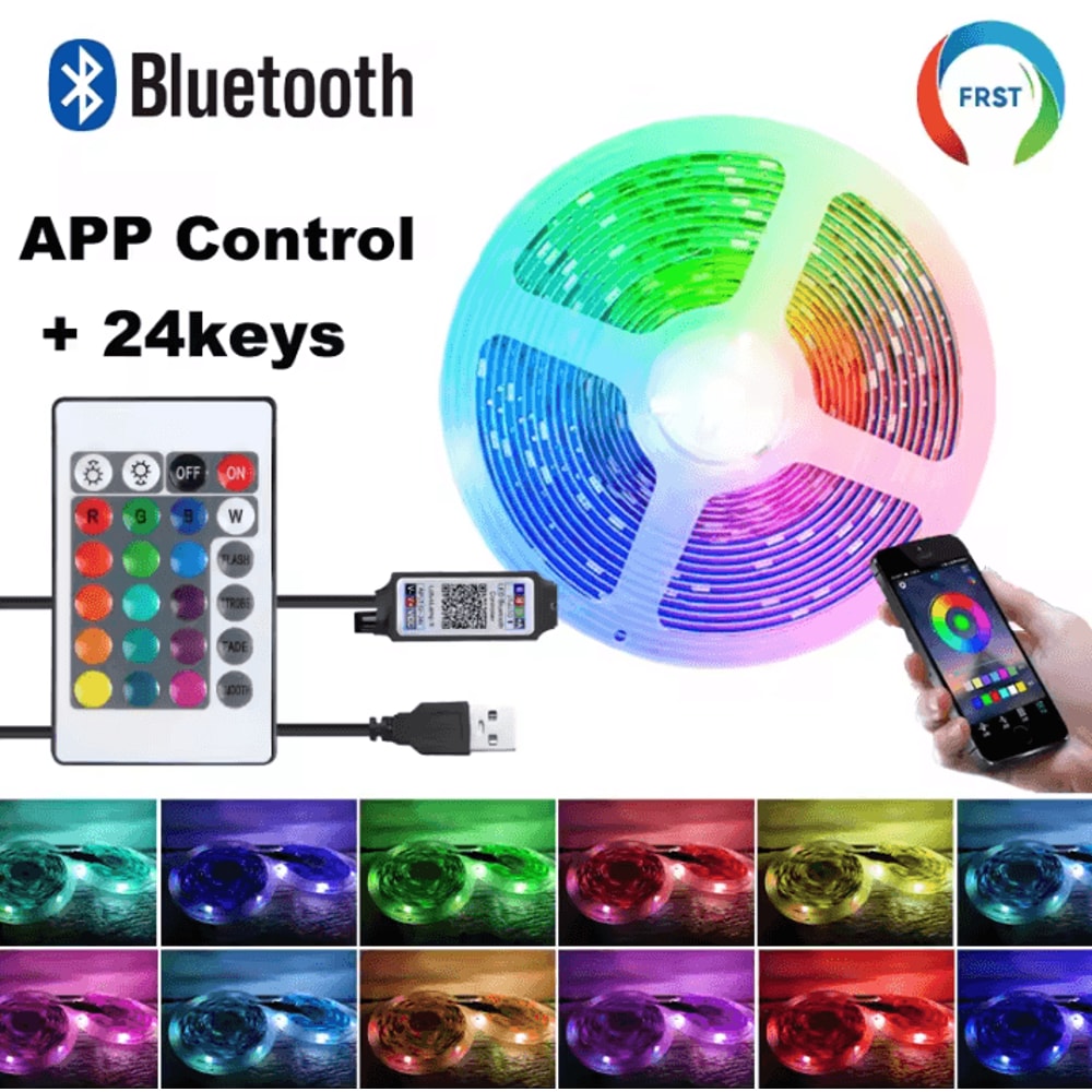 Bluetooth RGB LED Strip Lights 5050 LED Tape For Room TV PC Backlight 10m 15m 20m 30m Options 7