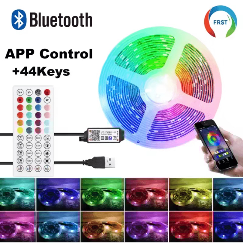 Bluetooth RGB LED Strip Lights 5050 LED Tape For Room TV PC Backlight 10m 15m 20m 30m Options 8