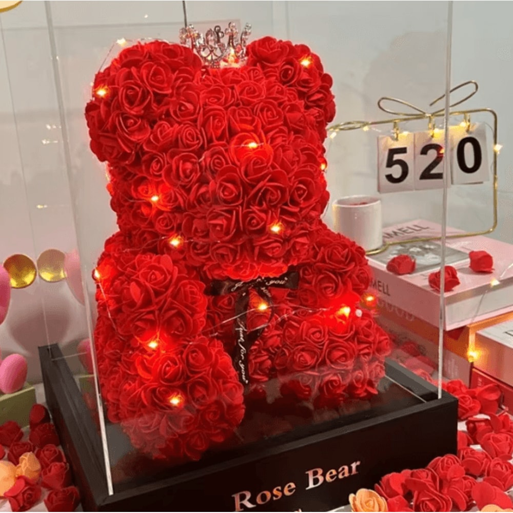 2025 New Eternal Rose Teddy Bear Artificial Flower Gift For Mom And Romantic Occasions 0