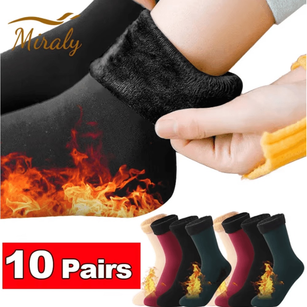 Womens Thermal Socks For Women Winter Warm Fleece Short Cashmere Wool Snow Velvet Floor Socks 0