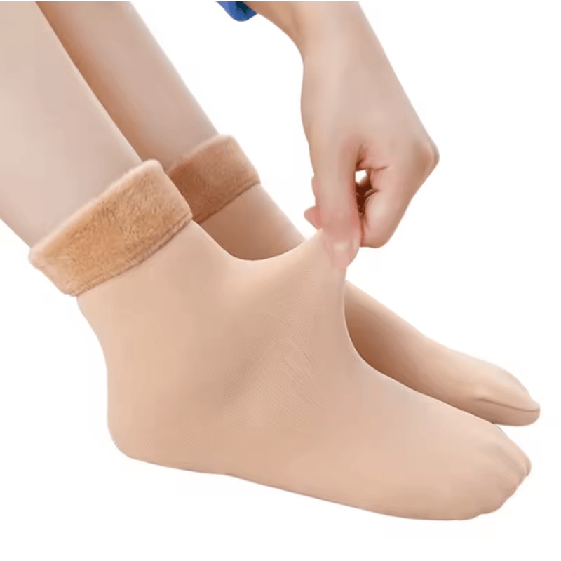 Womens Thermal Socks For Women Winter Warm Fleece Short Cashmere Wool Snow Velvet Floor Socks 3