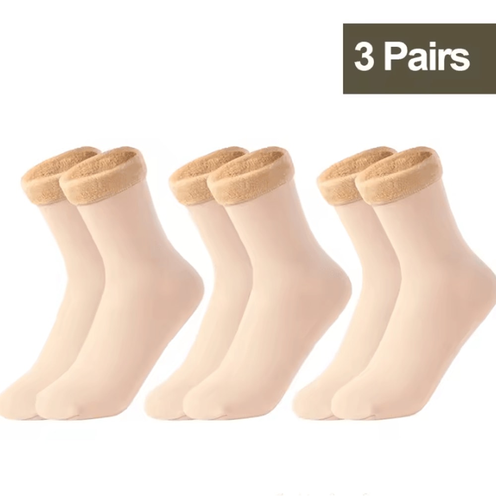 Womens Thermal Socks For Women Winter Warm Fleece Short Cashmere Wool Snow Velvet Floor Socks 14