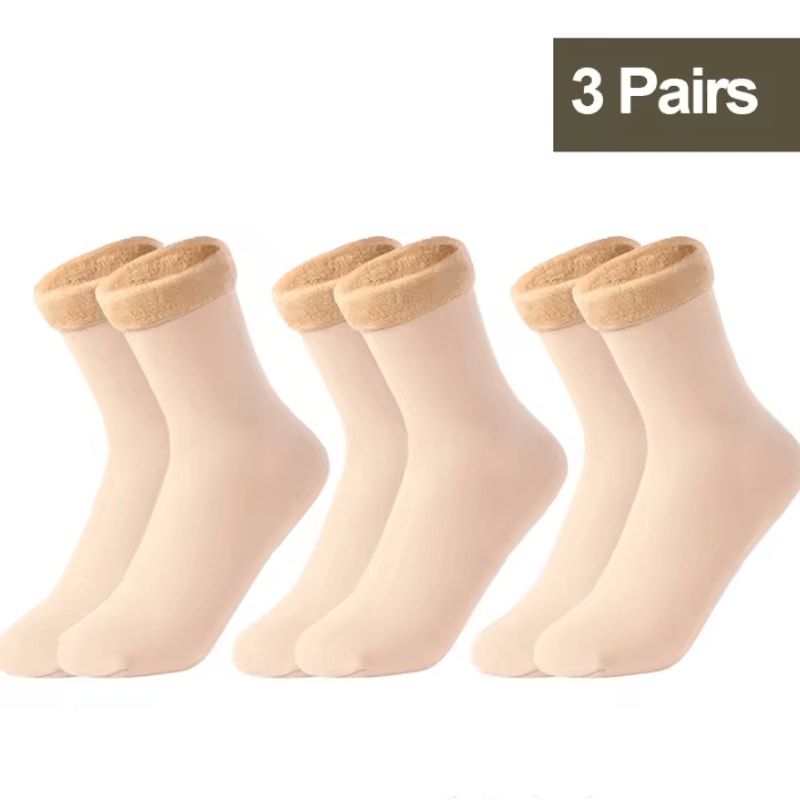 Womens Thermal Socks For Women Winter Warm Fleece Short Cashmere Wool Snow Velvet Floor Socks 14