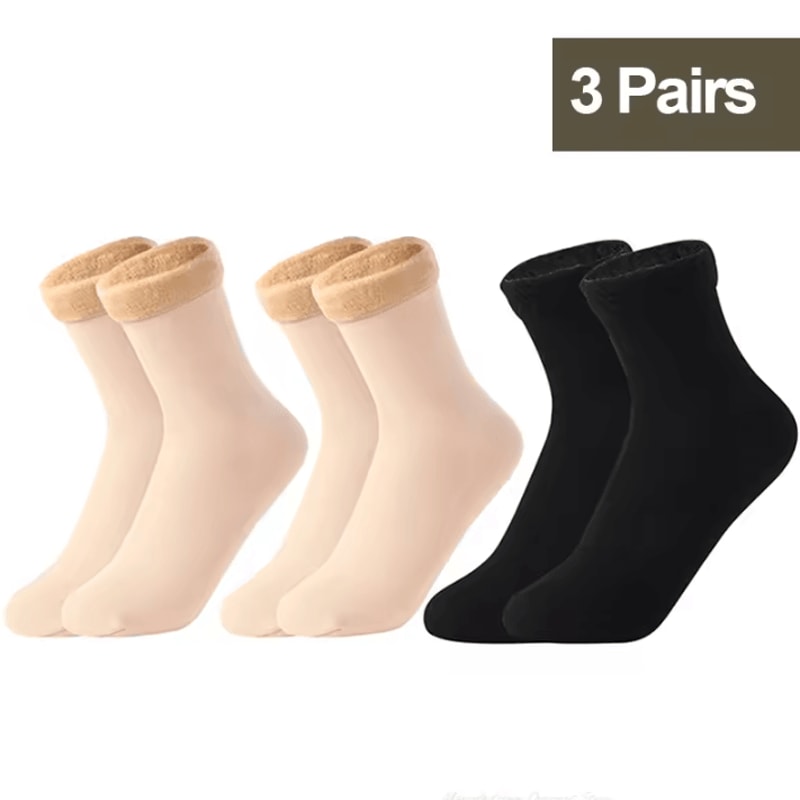 Womens Thermal Socks For Women Winter Warm Fleece Short Cashmere Wool Snow Velvet Floor Socks 15