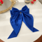 Korean Hair Clips Big Bowknot Solid Satin Long Ribbon Hair Clips For Women And Girls 7