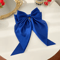 Korean Hair Clips Big Bowknot Solid Satin Long Ribbon Hair Clips For Women And Girls 7