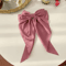 Korean Hair Clips Big Bowknot Solid Satin Long Ribbon Hair Clips For Women And Girls 8