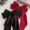 Korean Hair Clips Big Bowknot Solid Satin Long Ribbon Hair Clips For Women And Girls 18