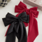 Korean Hair Clips Big Bowknot Solid Satin Long Ribbon Hair Clips For Women And Girls 18