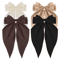 Korean Hair Clips Big Bowknot Solid Satin Long Ribbon Hair Clips For Women And Girls 28