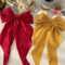 Korean Hair Clips Big Bowknot Solid Satin Long Ribbon Hair Clips For Women And Girls 20