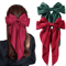 Korean Hair Clips Big Bowknot Solid Satin Long Ribbon Hair Clips For Women And Girls 21