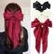 Korean Hair Clips Big Bowknot Solid Satin Long Ribbon Hair Clips For Women And Girls 22