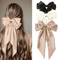 Korean Hair Clips Big Bowknot Solid Satin Long Ribbon Hair Clips For Women And Girls 26