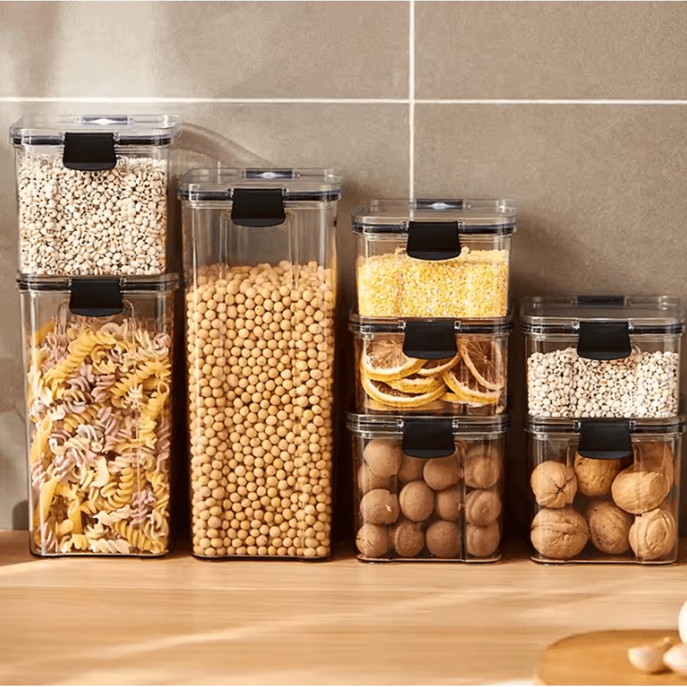 Sealed Kitchen Storage Jars Large Grain And Seasoning Storage Organizer MoistureProof Plastic Stora 0