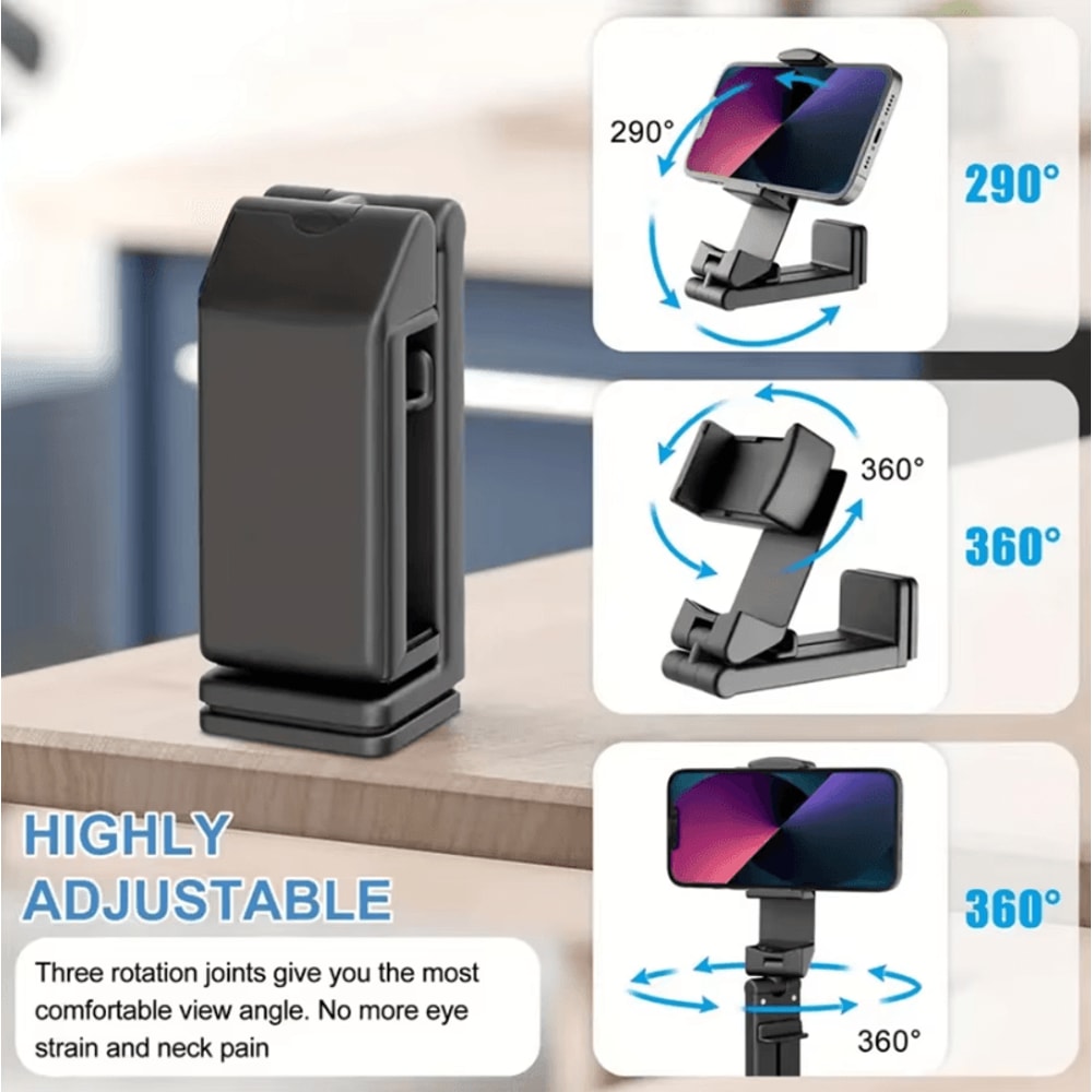 Foldable Travel Phone Holder Adjustable Portable Airplane Phone Stand Desk Mount For Flight Train 1