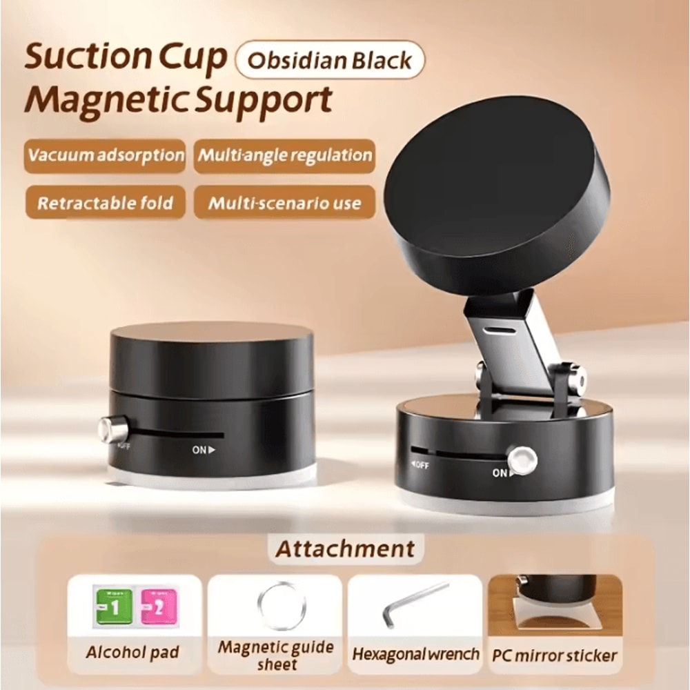 Vacuum Magnetic Phone Holder Foldable Portable Phone Stand For Car Home And Office 0