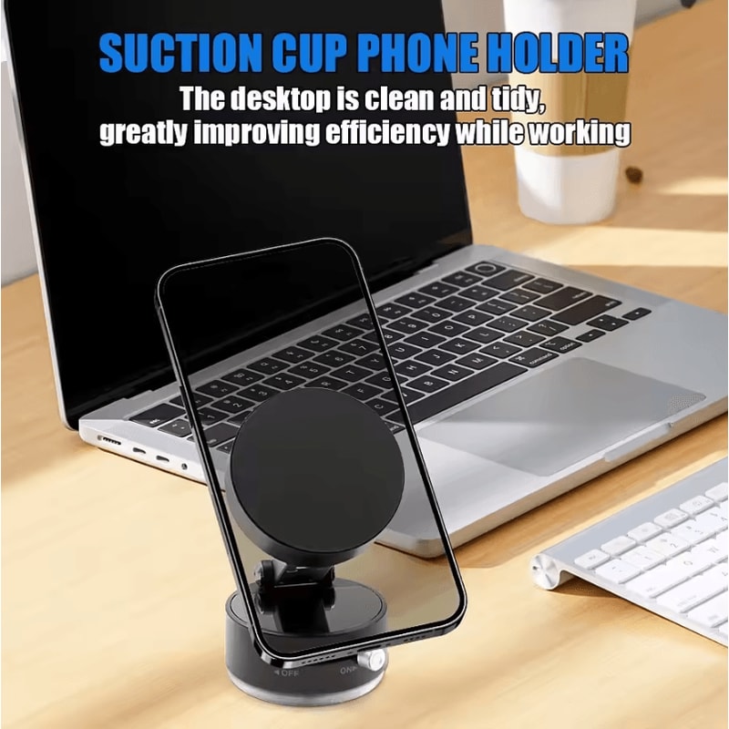 Vacuum Magnetic Phone Holder Foldable Portable Phone Stand For Car Home And Office 2