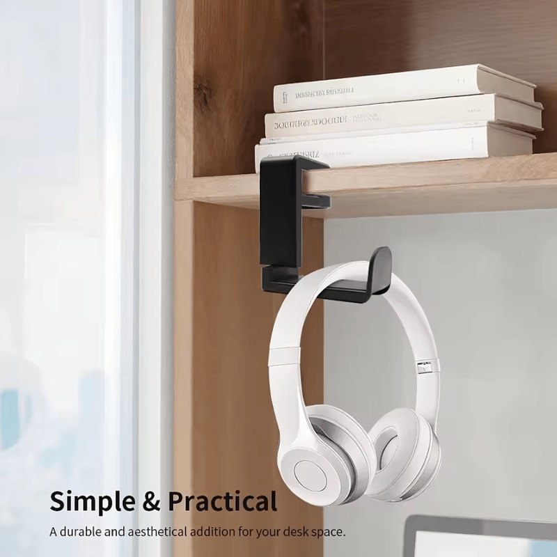 Universal PC Gaming Headphone Stand Headset Hanger Mount With Adjustable Rotating Arm Clamp And De 4
