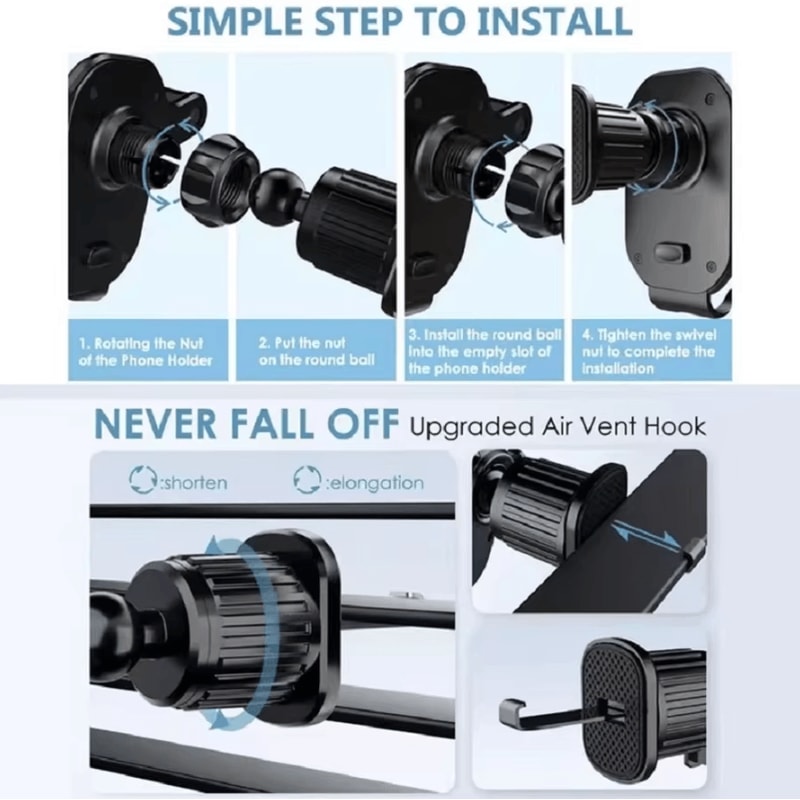 Automatic Gravity Phone Holder Universal Car Phone Mount Air Outlet Navigation Bracket 5