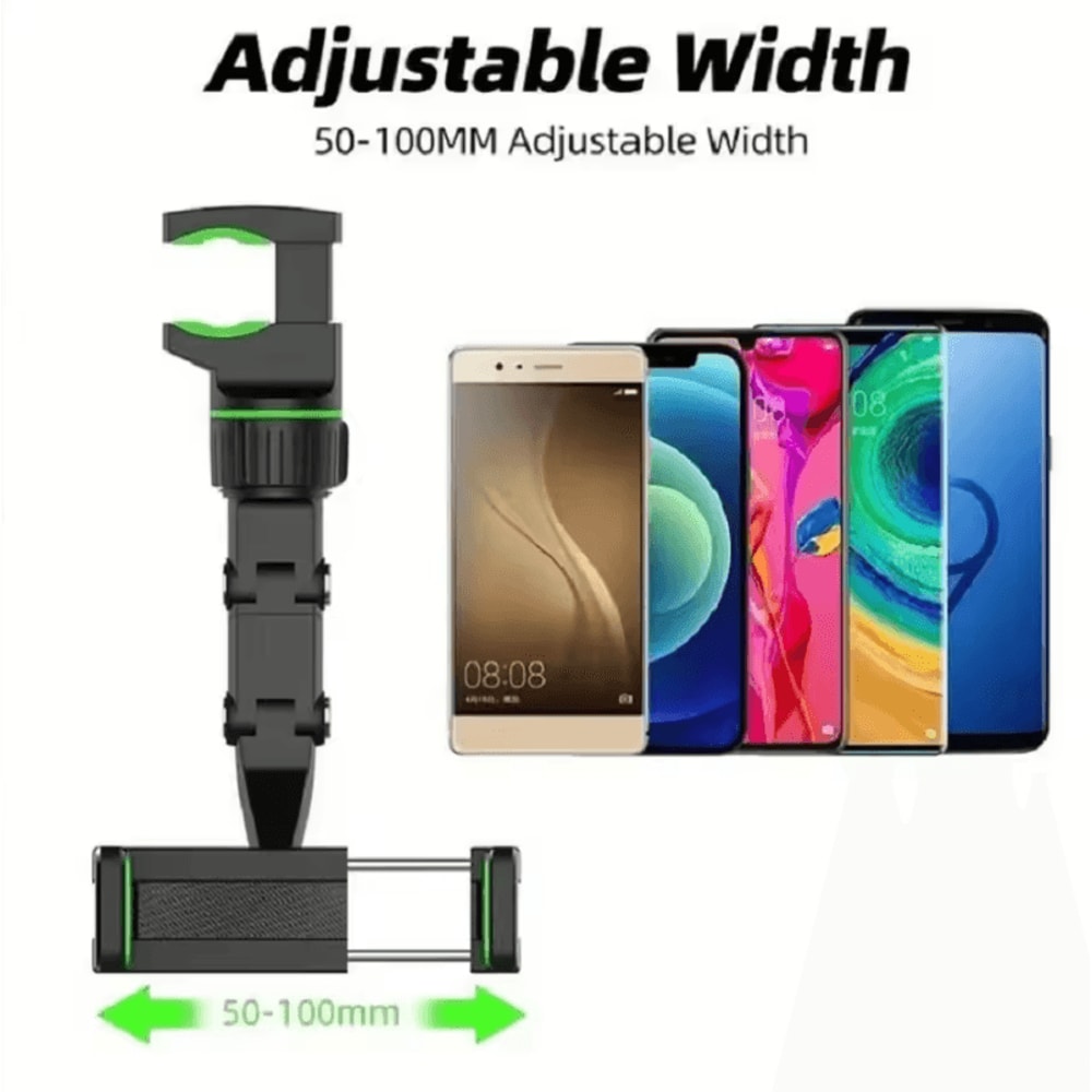 Rearview Mirror Phone Holder 360 Degree Rotatable Retractable Car Phone Mount For Universal Smartp 5