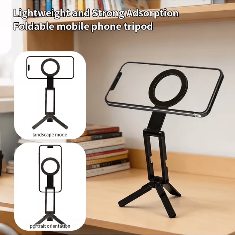 Foldable Portable Magnetic Phone Stand Universal Foldable Tripod Phone Mount For MagSafe IPhone A 0