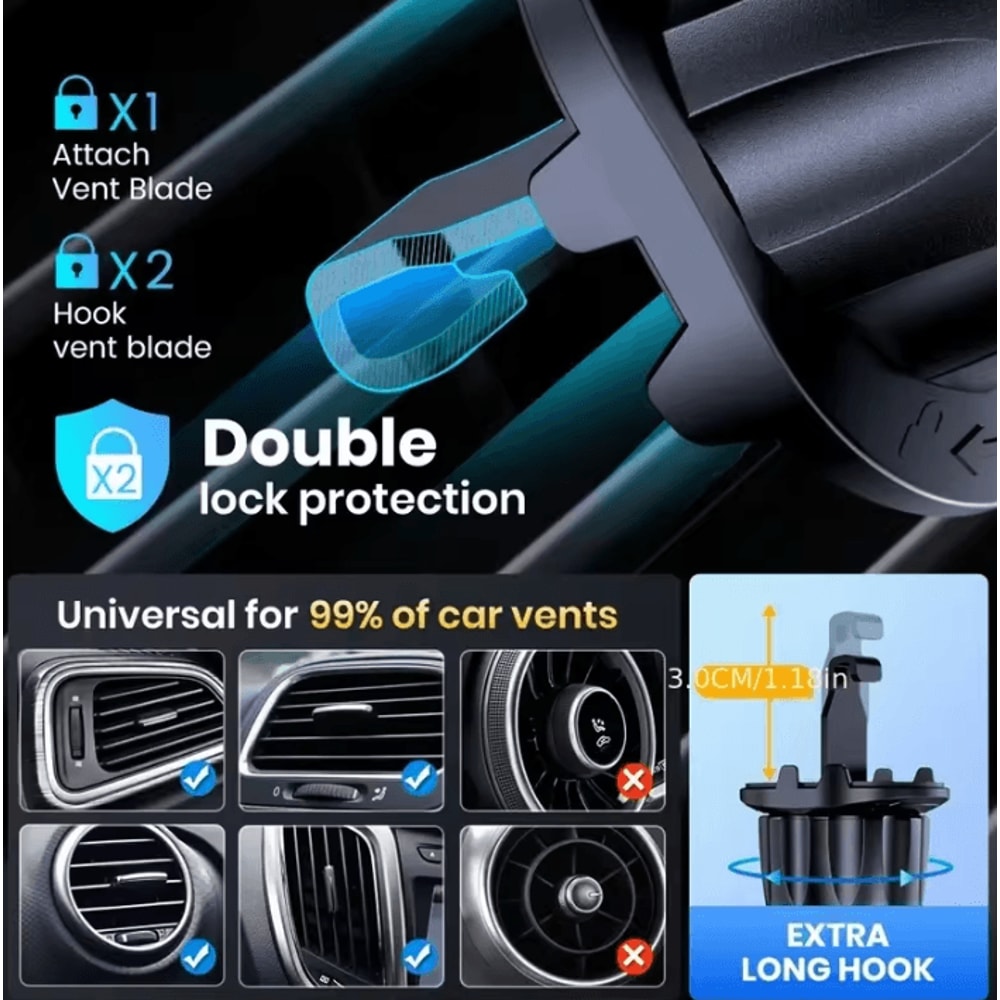 Universal Foldable Car Phone Holder Rotatable GPS Phone Mount Air Vent Stand For Vehicle Interior 3