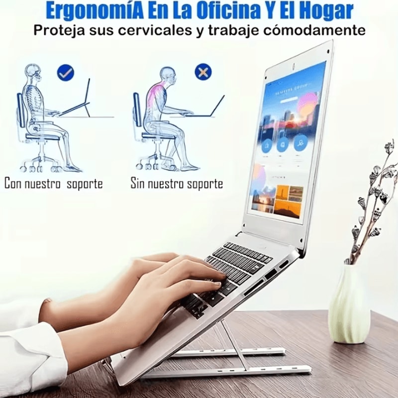 Aluminum Laptop Stand Adjustable Portable Laptop Holder And Notebook Bracket With Cooling And NonS 1