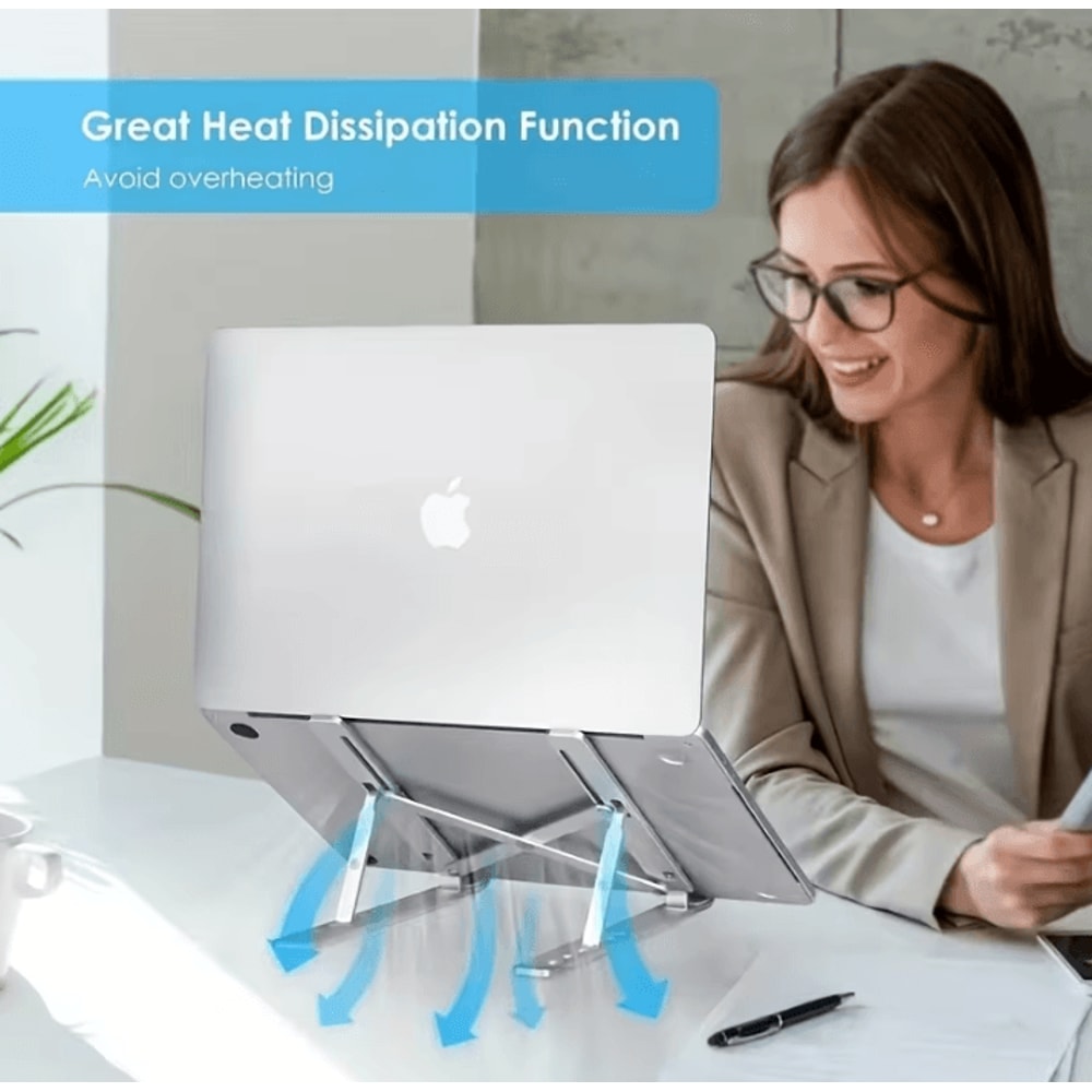 Aluminum Laptop Stand Adjustable Portable Laptop Holder And Notebook Bracket With Cooling And NonS 2