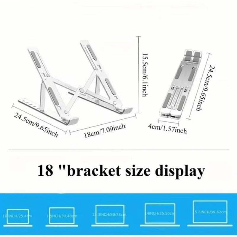 Aluminum Laptop Stand Adjustable Portable Laptop Holder And Notebook Bracket With Cooling And NonS 3