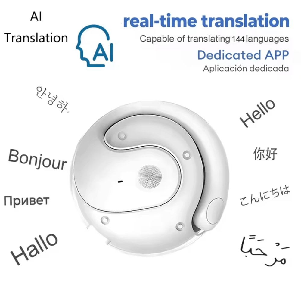 AI Bluetooth Translator Headphones Wireless RealTime Translation Headset Supporting 144 Languages A 7