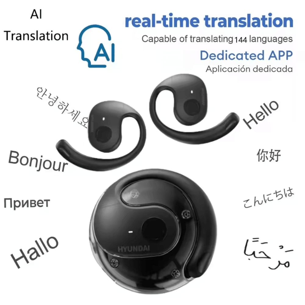 AI Bluetooth Translator Headphones Wireless RealTime Translation Headset Supporting 144 Languages A 8