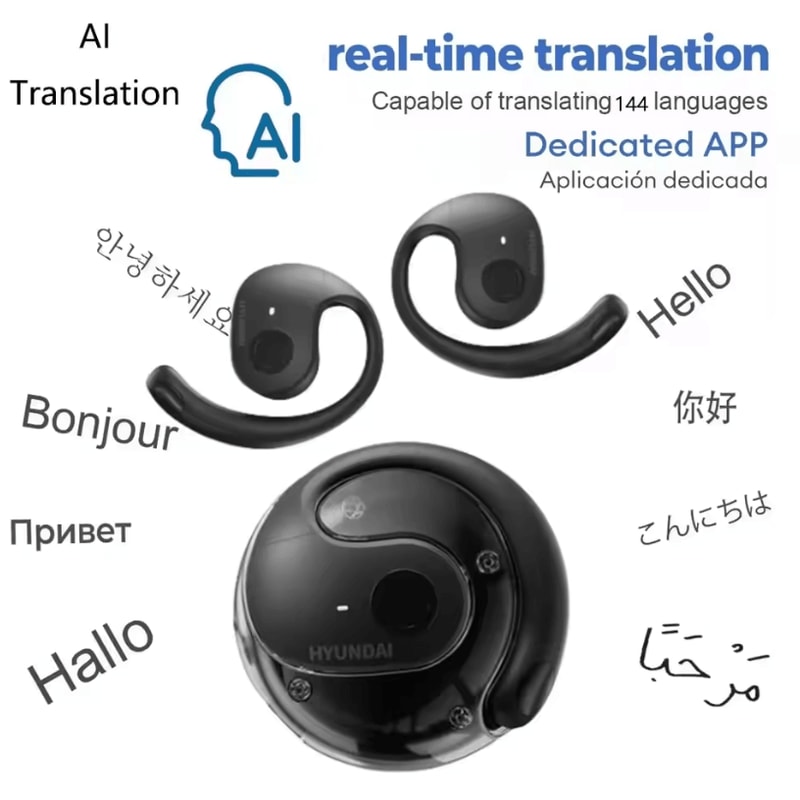AI Bluetooth Translator Headphones Wireless RealTime Translation Headset Supporting 144 Languages A 8