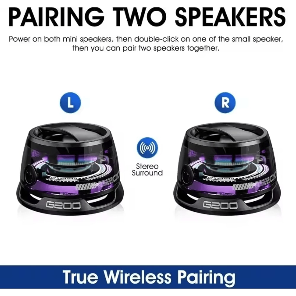 G200 Portable Bluetooth Speaker Bluetooth 53 With RGB Ambient Light And Magnetic Phone Stand Funct 4
