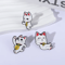 2Pcs Turbo Granny Cat Cartoon Enamel Pins Funny Anime Cat Brooch And Lapel Badge Gift 0
