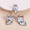 2Pcs Turbo Granny Cat Cartoon Enamel Pins Funny Anime Cat Brooch And Lapel Badge Gift 1