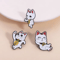 2Pcs Turbo Granny Cat Cartoon Enamel Pins Funny Anime Cat Brooch And Lapel Badge Gift 1