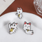 2Pcs Turbo Granny Cat Cartoon Enamel Pins Funny Anime Cat Brooch And Lapel Badge Gift 3