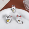 2Pcs Turbo Granny Cat Cartoon Enamel Pins Funny Anime Cat Brooch And Lapel Badge Gift 3