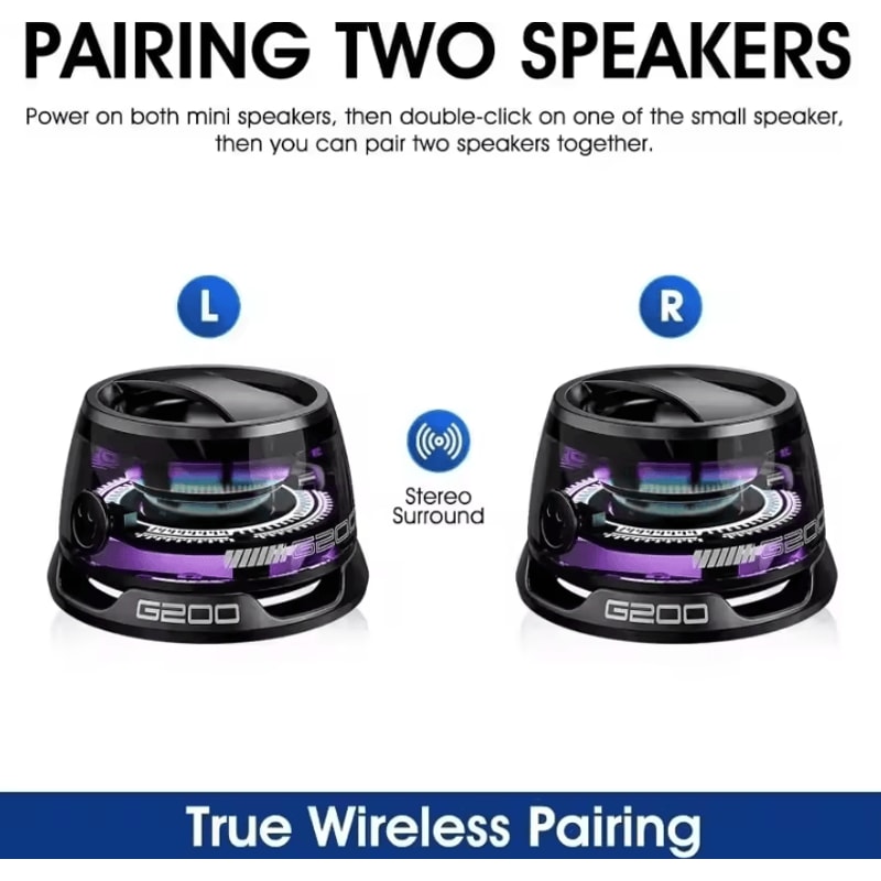 G200 Portable Bluetooth Speaker Bluetooth 53 With RGB Ambient Light And Magnetic Phone Stand Functi